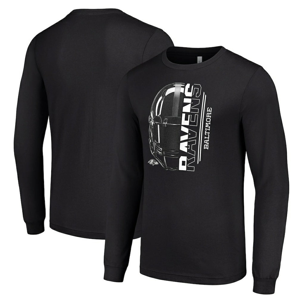 NFL Baltimore Ravens Starter Half Helmet Logo Long Sleeve T-Shirt