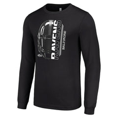 NFL Baltimore Ravens Starter Half Helmet Logo Long Sleeve T-Shirt