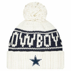 NFL Dallas Cowboys Women's 2024 Sideline Cuffed Knit Hat with Pom