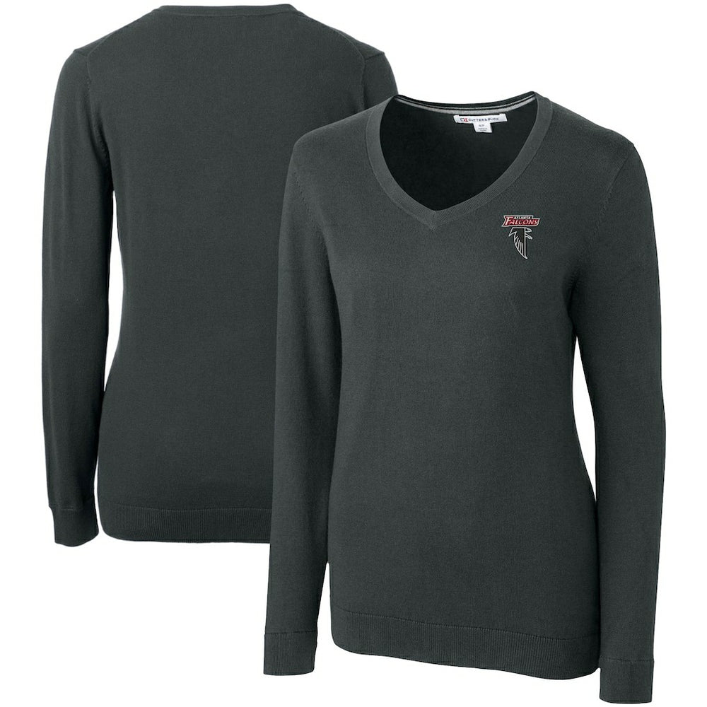 NFL Atlanta Falcons Cutter & Buck Women's Throwback Logo Lakemont Tri-Blend V-Neck Pullover Sweater