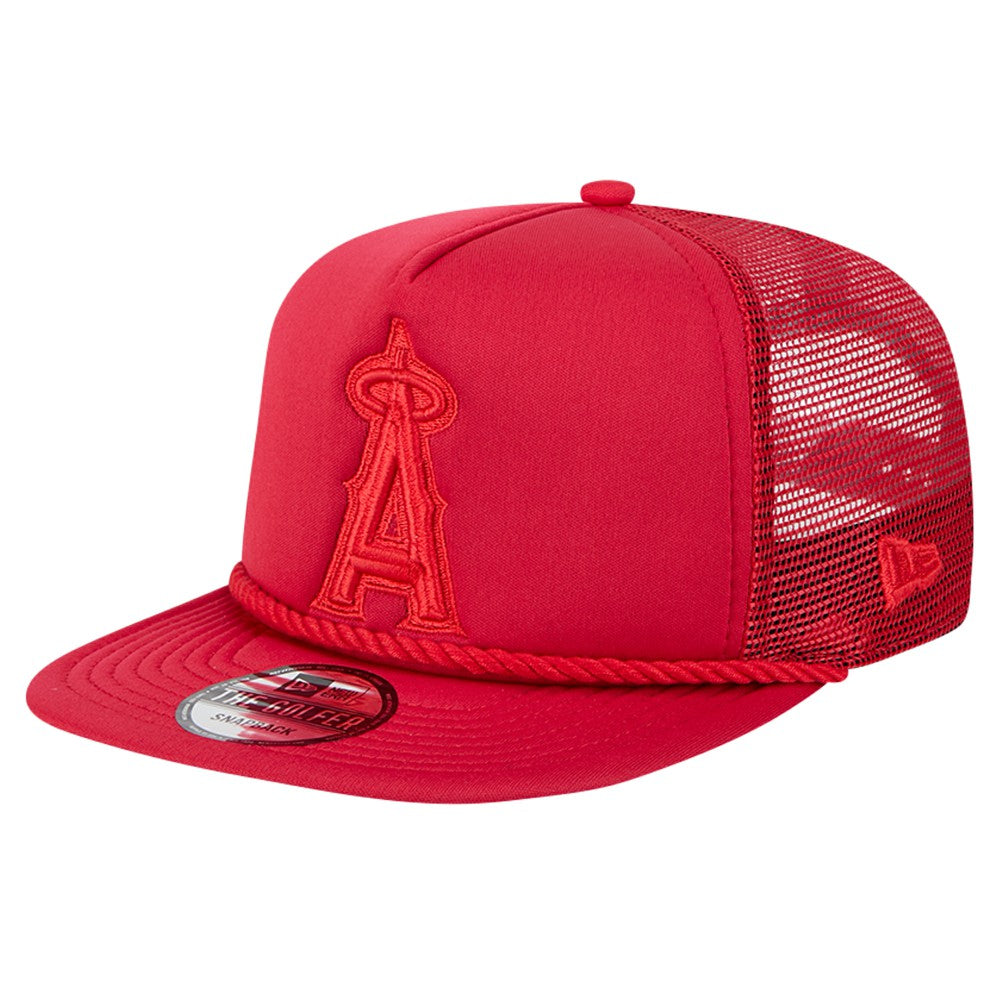 Los Angeles Angels Tone Foam Meshback Golfer Snapback Hat - Red | New Era
