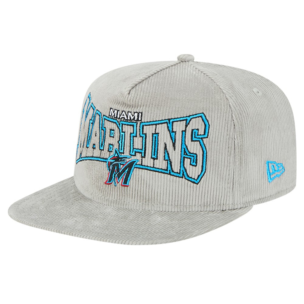 Miami Marlins Gray Corduroy Golfer Snapback Hat | New Era