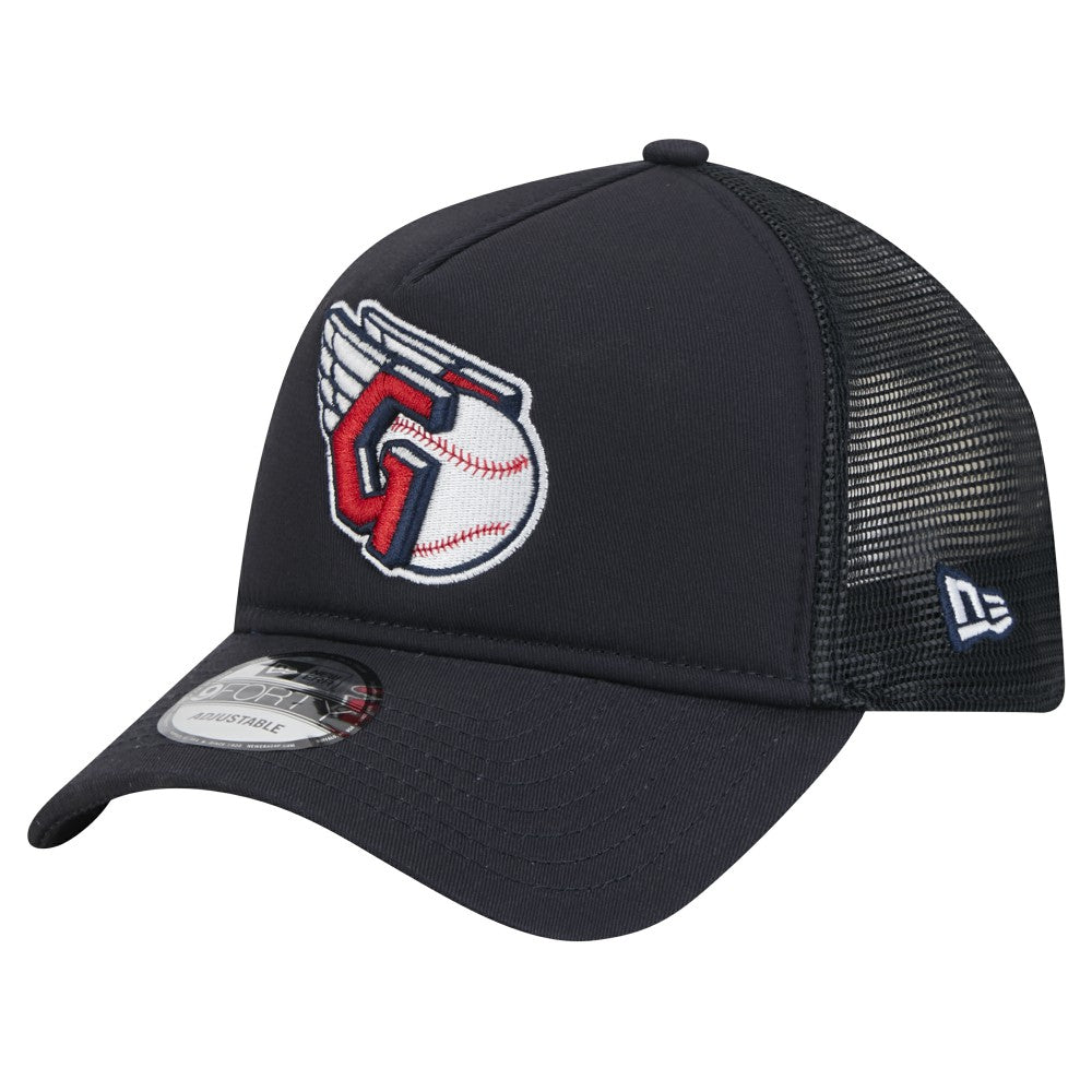 Cleveland Guardians 9FORTY A-Frame Trucker Adjustable Hat - Navy | New Era