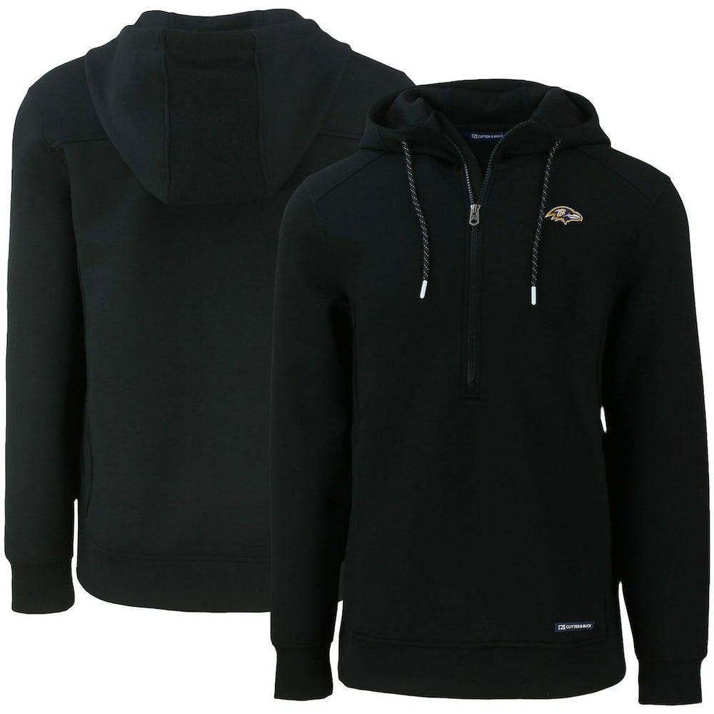 NFL Baltimore Ravens Cutter & Buck Primary Mark Roam Eco Recycled Half-Zip Pullover Hoodie