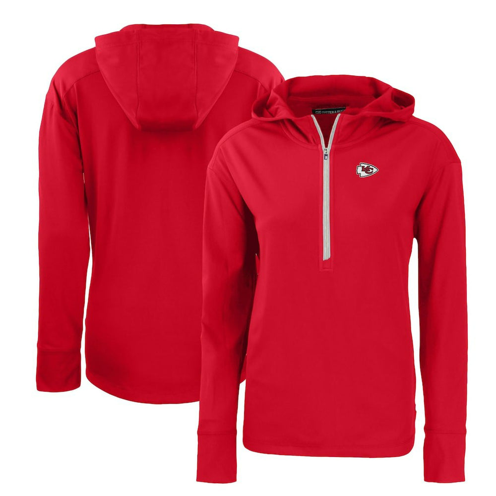 NFL Kansas City Chiefs Cutter & Buck Women's Primary Mark Daybreak Eco Recycled Half-Zip Hoodie