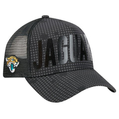 NFL Jacksonville Jaguars Midnight Ink Tonal Text A-Frame Trucker 9FORTY Adjustable Hat