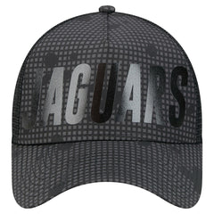 NFL Jacksonville Jaguars Midnight Ink Tonal Text A-Frame Trucker 9FORTY Adjustable Hat