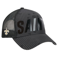 NFL New Orleans Saints Midnight Ink Tonal Text A-Frame Trucker 9FORTY Adjustable Hat