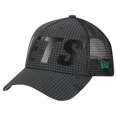 NFL New York Jets Throwback Midnight Ink Tonal Text A-Frame Trucker 9FORTY Adjustable Hat