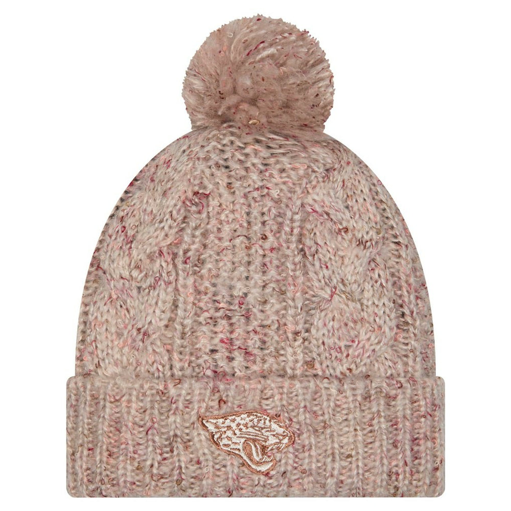 NFL Jacksonville Jaguars Women's Trendy Tone Cuffed Knit Hat with Pom
