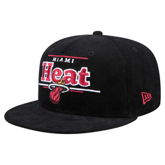 Miami Heat Throwback Display Corduroy 9FIFTY Snapback Hat - Black | New Era shop