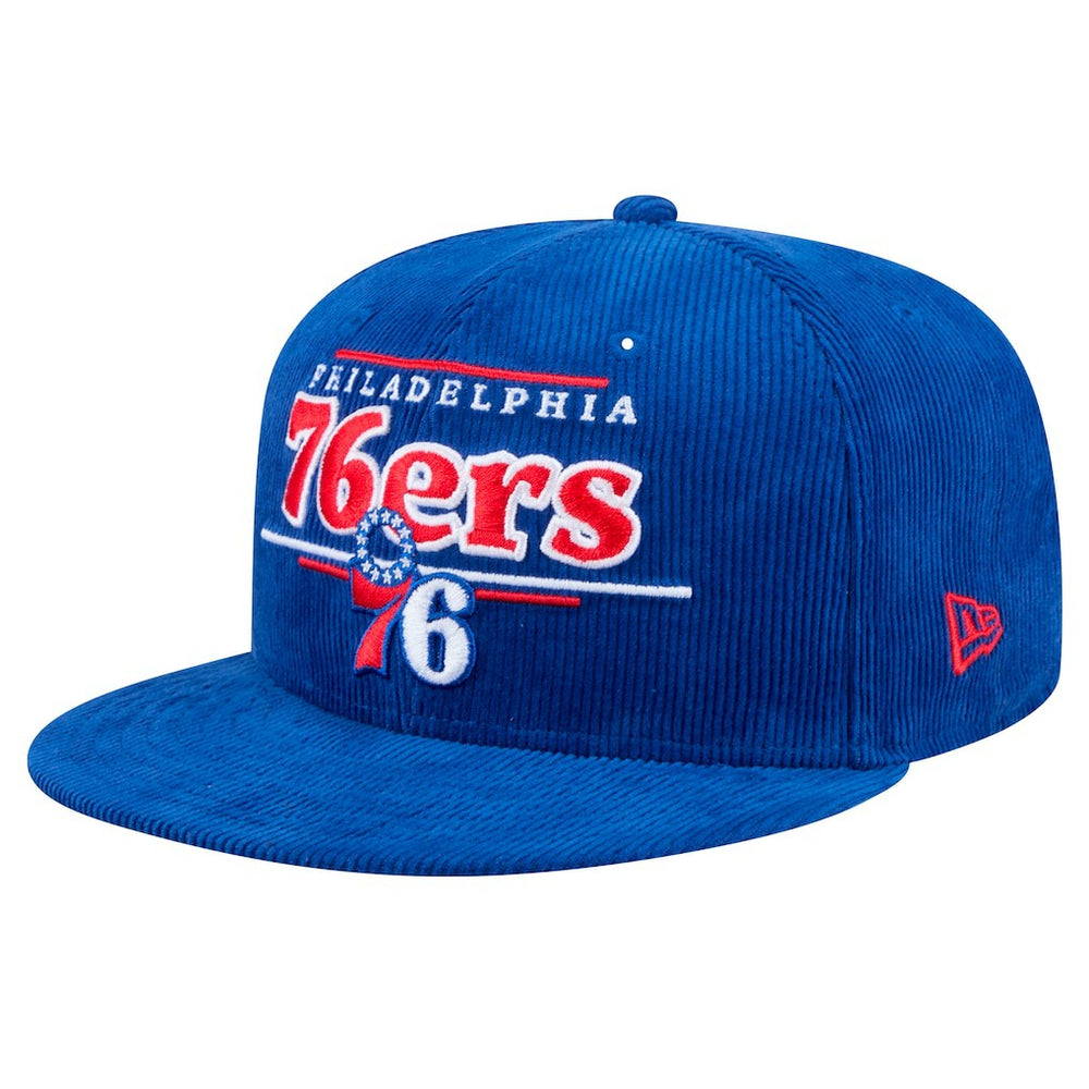 Philadelphia 76ers Throwback Display Corduroy 9FIFTY Snapback Hat - Royal | New Era cheap