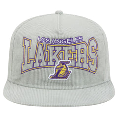 Los Angeles Lakers Throwback Corduroy Golfer Snapback Hat - Gray | New Era online