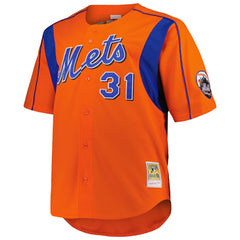 Mike Piazza New York Mets Big & Tall Cooperstown Mesh Batting Practice Jersey - Orange | Mitchell & Ness