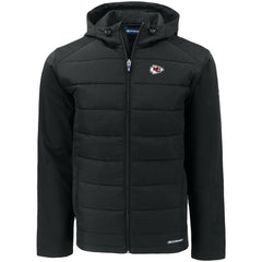 NFL Kansas City Chiefs Cutter & Buck Big & Tall Evoke Hybrid Eco Softshell Recycled Full-Zip Hooded Jacket