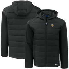 NFL Minnesota Vikings Cutter & Buck Big & Tall Evoke Hybrid Eco Softshell Recycled Full-Zip Hooded Jacket