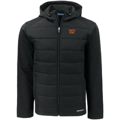 NFL Washington Commanders Cutter & Buck Big & Tall Evoke Hybrid Eco Softshell Recycled Full-Zip Hooded Jacket