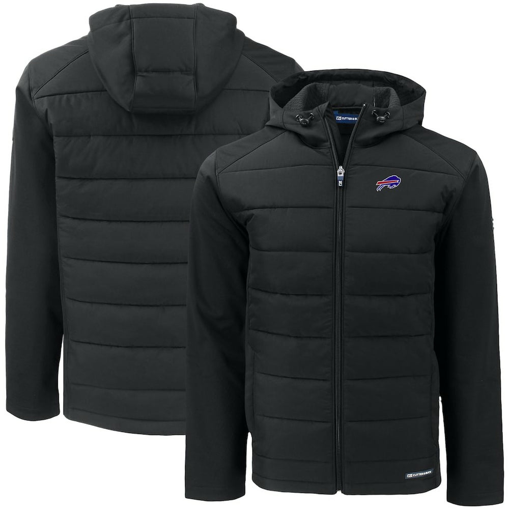 NFL Buffalo Bills Cutter & Buck Big & Tall Evoke Hybrid Eco Softshell Recycled Full-Zip Hooded Jacket