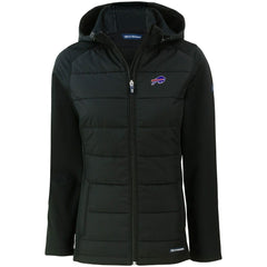 NFL Buffalo Bills Cutter & Buck Women's Evoke PrimaLoft Hybrid Eco Softshell Recycled Full-Zip Hooded Jacket