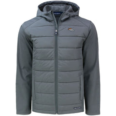 NFL Denver Broncos Cutter & Buck Evoke PrimaLoft Hybrid Eco Softshell Recycled Full-Zip Hooded Jacket