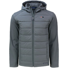NFL New England Patriots Cutter & Buck Evoke PrimaLoft Hybrid Eco Softshell Recycled Full-Zip Hooded Jacket