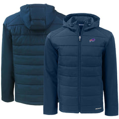 NFL Buffalo Bills Cutter & Buck Evoke PrimaLoft Hybrid Eco Softshell Recycled Full-Zip Hooded Jacket