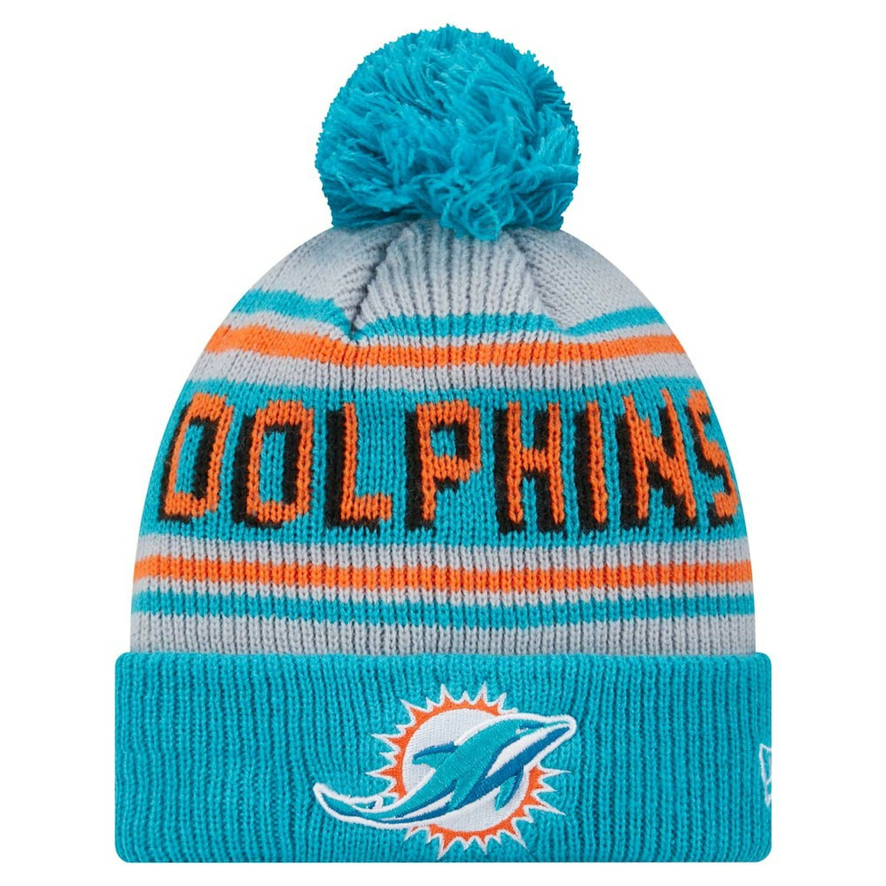 NFL Miami Dolphins Youth Main Cuffed Knit Hat with Pom