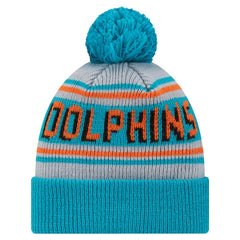 NFL Miami Dolphins Youth Main Cuffed Knit Hat with Pom