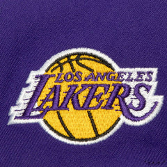 Los Angeles Lakers Retro Sport Color Block Script Snapback Hat - White/Purple | Mitchell & Ness shop