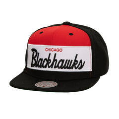 Chicago Blackhawks Mitchell & Ness Retro Script Colorblock Snapback Hat