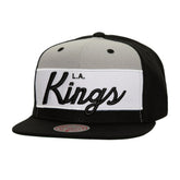 Los Angeles Kings Mitchell & Ness Retro Script Colorblock Snapback Hat