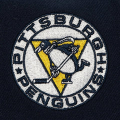 Pittsburgh Penguins Mitchell & Ness Retro Script Colorblock Snapback Hat