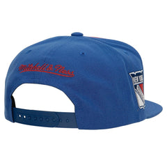 New York Rangers Mitchell & Ness Retro Script Colorblock Snapback Hat