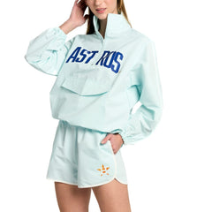 Houston Astros Lusso Women's Parker Half-Zip Jacket - Light Blue