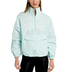 New York Yankees Lusso Women's Parker Half-Zip Jacket - Light Blue