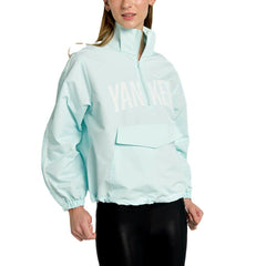 New York Yankees Lusso Women's Parker Half-Zip Jacket - Light Blue