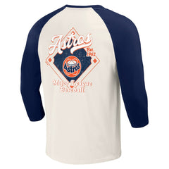 Houston Astros Darius Rucker Collection Cooperstown Collection Raglan 3/4-Sleeve T-Shirt - Navy/White