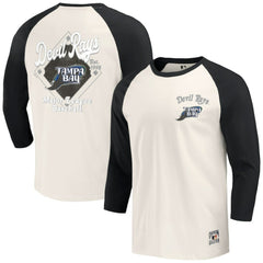 Tampa Bay Rays Darius Rucker Collection Cooperstown Collection Raglan 3/4-Sleeve T-Shirt - Black/White