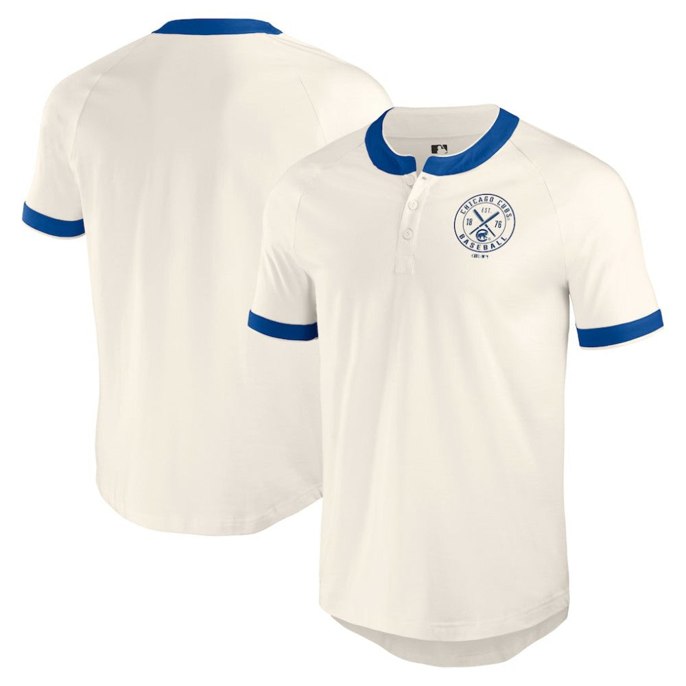 Chicago Cubs Darius Rucker Collection Henley Raglan T-Shirt - White