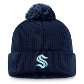 Seattle Kraken Fanatics Primary Logo Cuffed Knit Hat with Pom