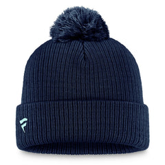 Seattle Kraken Fanatics Primary Logo Cuffed Knit Hat with Pom