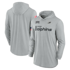 NFL Miami Dolphins 2024 Salute to Service Lightweight Dri-FIT Long Sleeve Hoodie T-Shirt