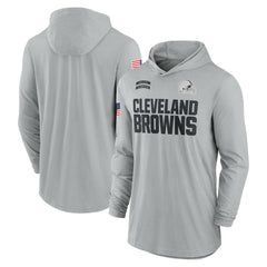 NFL Cleveland Browns 2024 Salute to Service Lightweight Dri-FIT Long Sleeve Hoodie T-Shirt