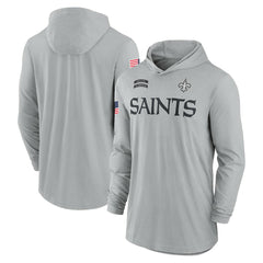 NFL New Orleans Saints 2024 Salute to Service Lightweight Dri-FIT Long Sleeve Hoodie T-Shirt
