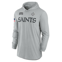 NFL New Orleans Saints 2024 Salute to Service Lightweight Dri-FIT Long Sleeve Hoodie T-Shirt