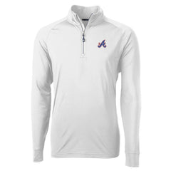 Atlanta Braves Cutter & Buck City Connect Adapt Eco Knit Stretch Recycled Quarter-Zip Pullover Top - White