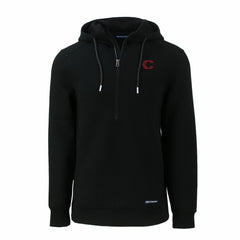 Cincinnati Reds Cutter & Buck City Connect Roam Eco Recycled Half-Zip Pullover Hoodie - Black