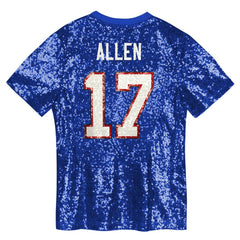 NFL Buffalo Bills Josh Allen Girls Youth Sequin V-Neck Fashion Jersey