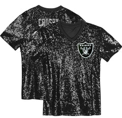 NFL Las Vegas Raiders Maxx Crosby Girls Youth Sequin V-Neck Fashion Jersey