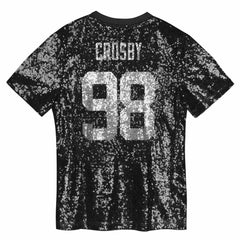 NFL Las Vegas Raiders Maxx Crosby Girls Youth Sequin V-Neck Fashion Jersey